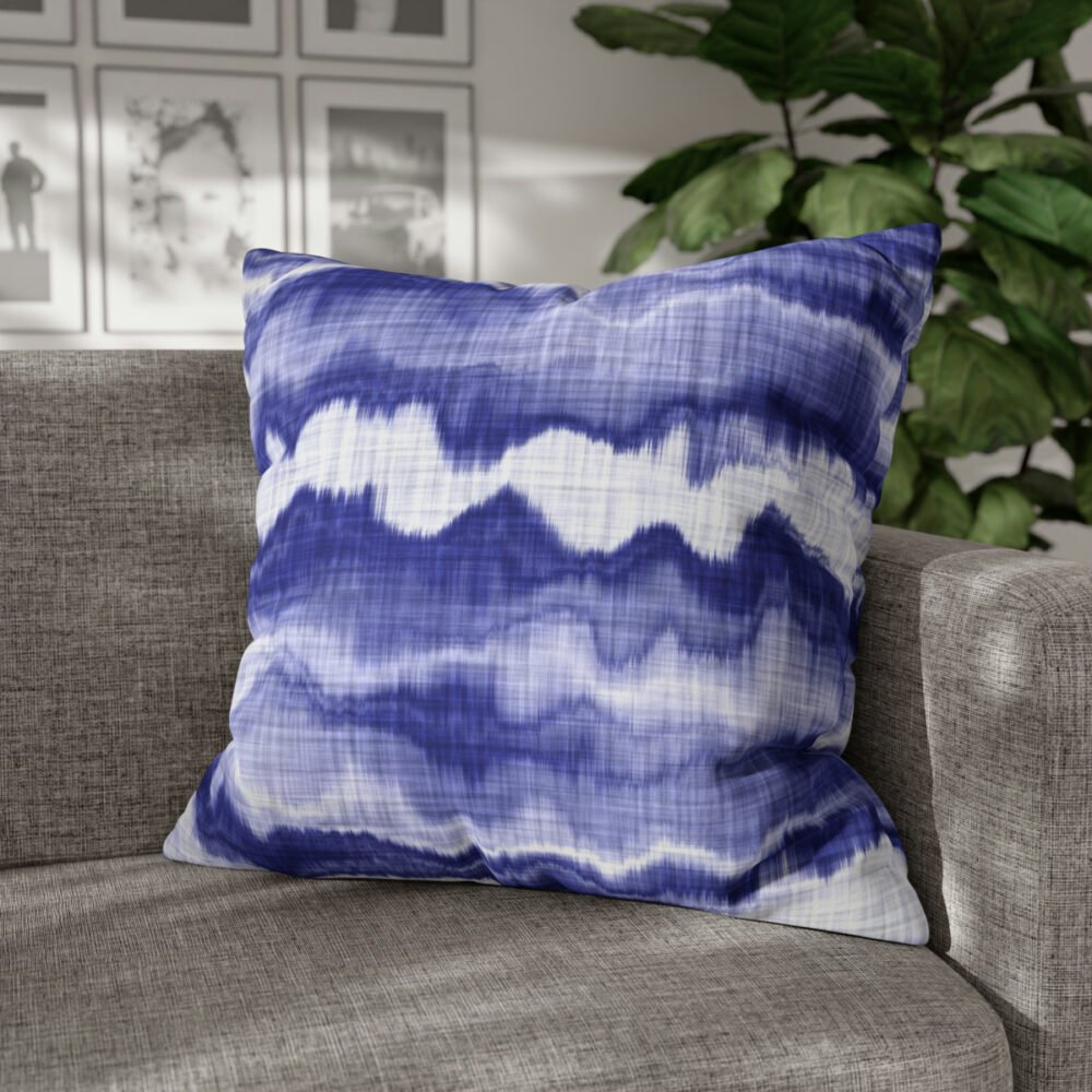 Denim Blue White Striped Euro Pillow Shams - Image 4