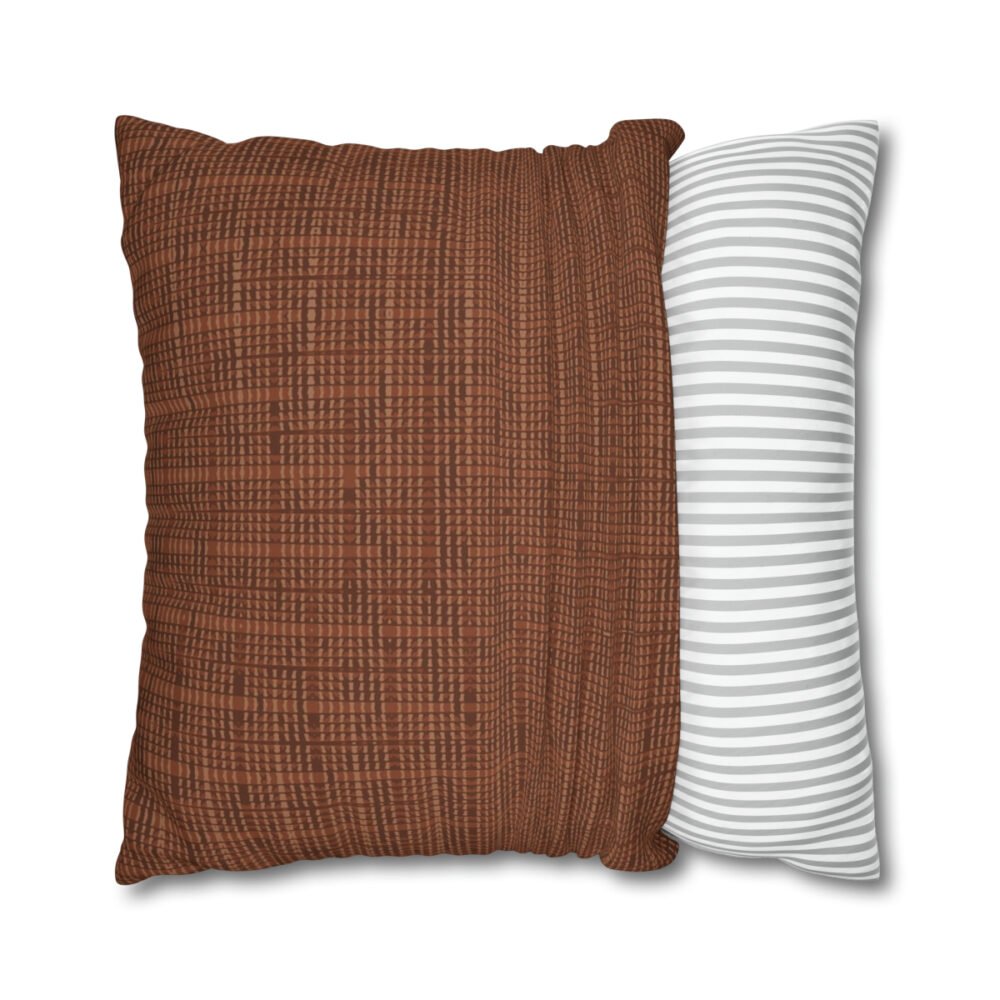 Brown Woven Striped Textured Euro Pillow Shams - Image 2