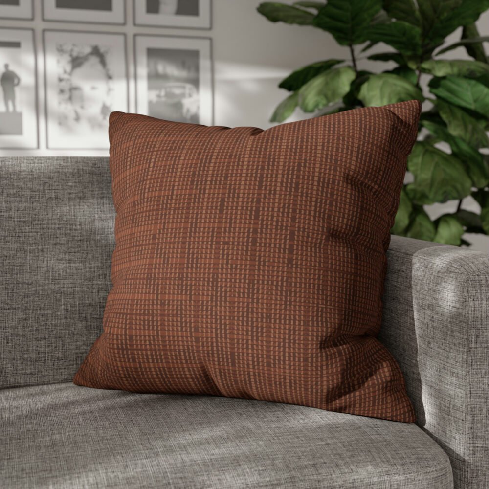 Brown Woven Striped Textured Euro Pillow Shams - Image 4