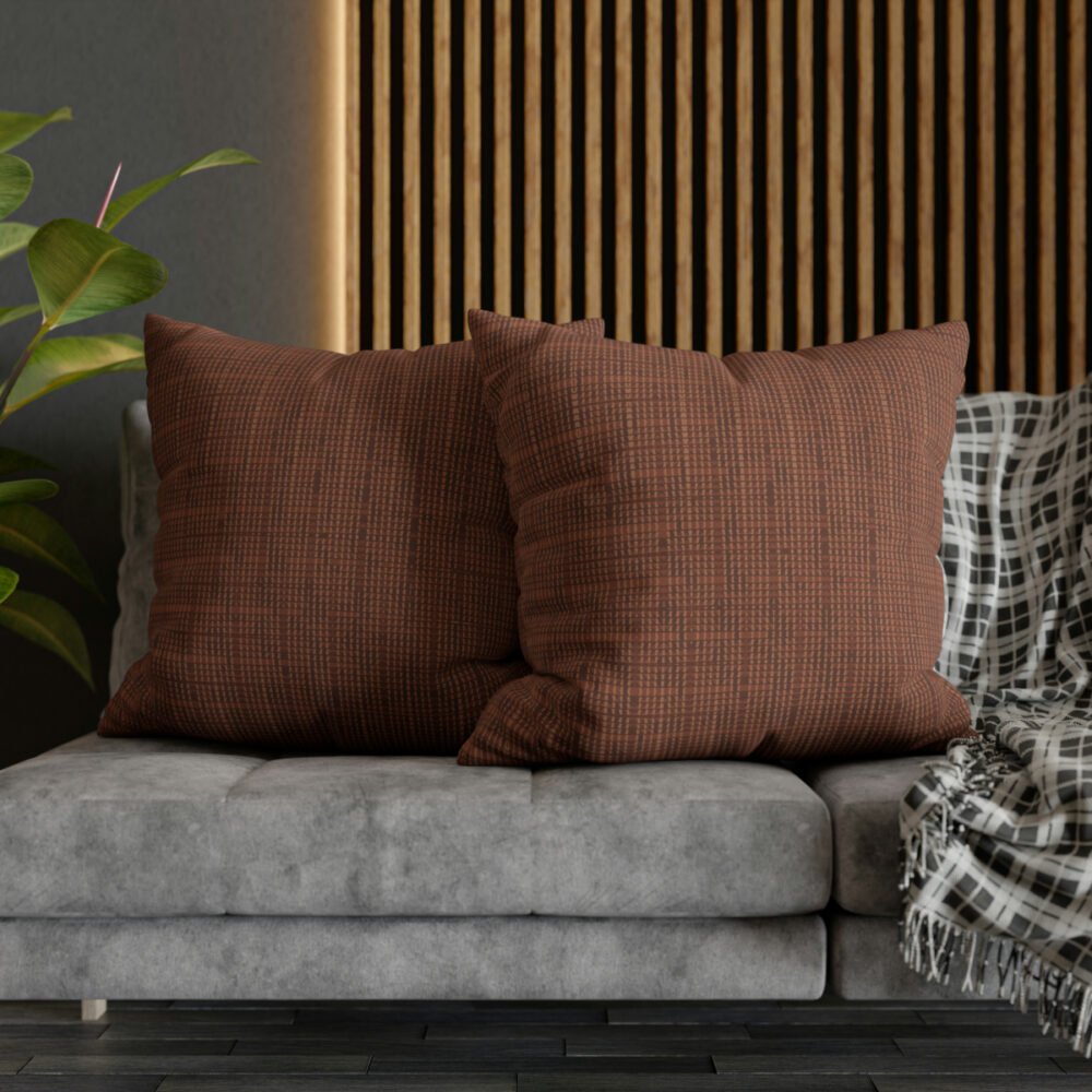 Brown Woven Striped Textured Euro Pillow Shams - Image 5