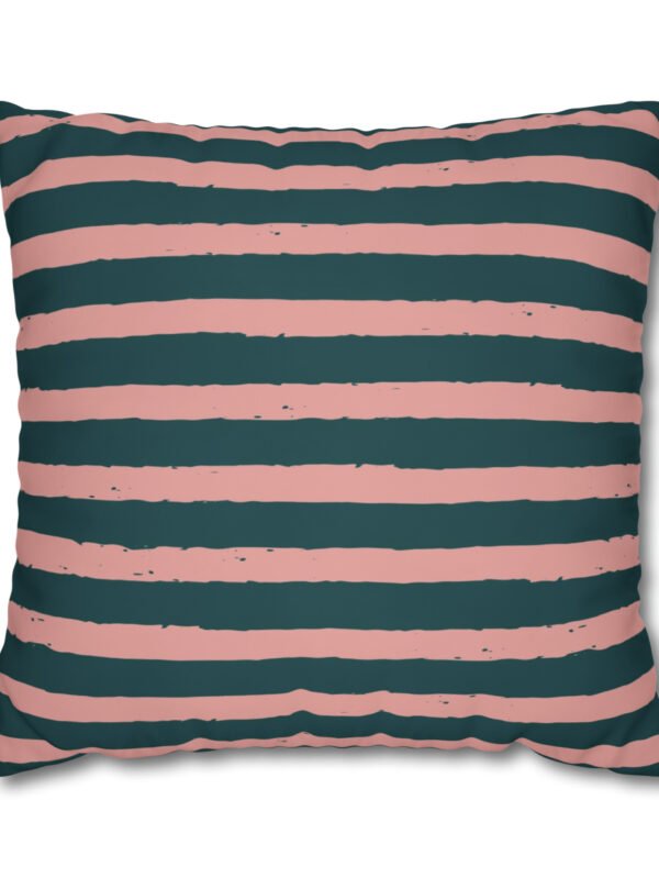 Green n Pink Striped Pillow Shams