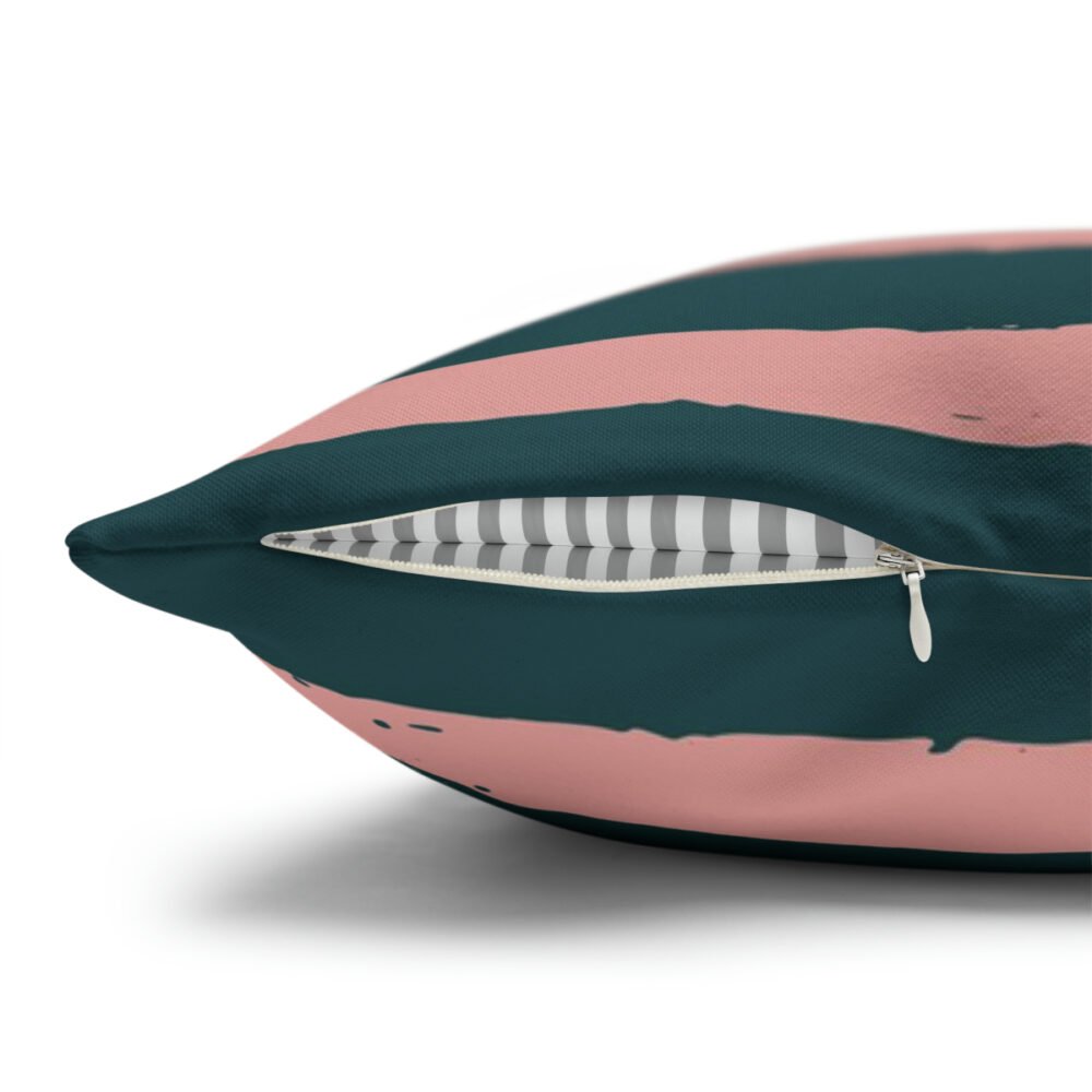 Green n Pink Horizontal Striped Euro Pillow Shams - Image 3
