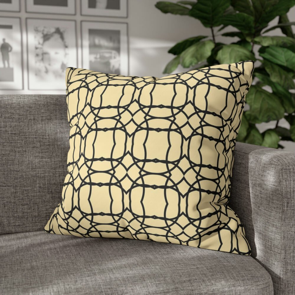 Ethnic Tribal Striped in Black n Cream Euro Pillow Shams - Image 4