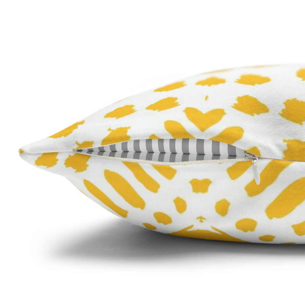 Hand Painted Zigzag Striped Yellow n White Euro Shams - Image 3