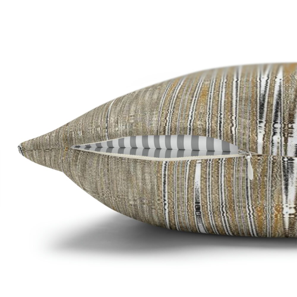 Beige Sand Plain Nautical Striped Euro Pillow Shams - Image 3