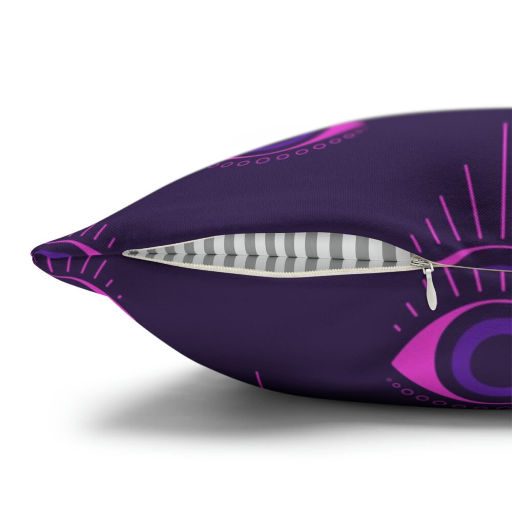 Modern Evil Eye Pattern on Purple Euro Shams - Image 3