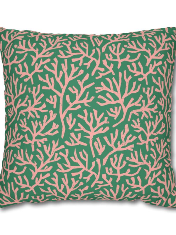Modern Green Coral Euro Shams
