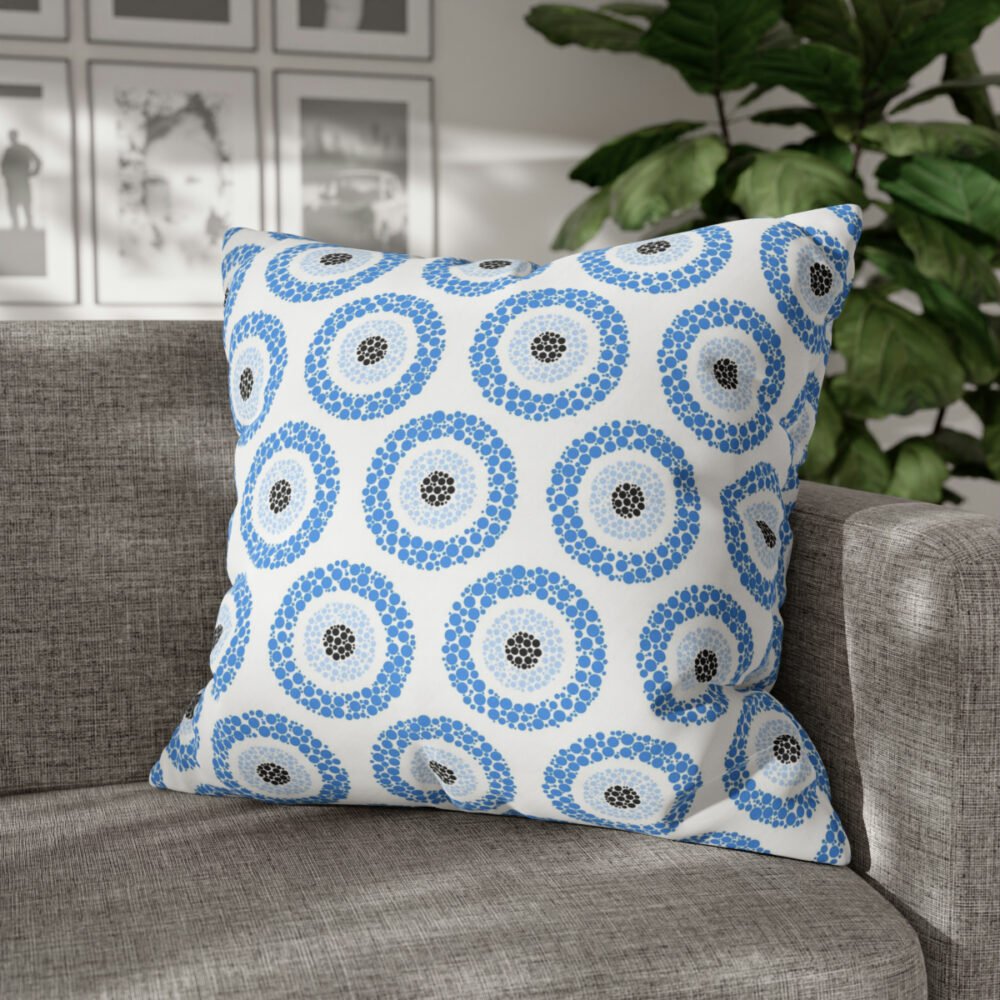 Blue n White Ottoman Design Euro Pillow Shams - Image 4