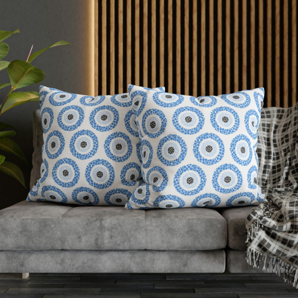 Blue n White Ottoman Design Euro Pillow Shams - Image 5