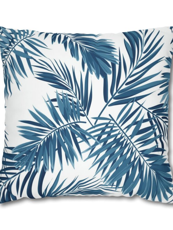 Indigo Blue Palm Leaves Euro Shams