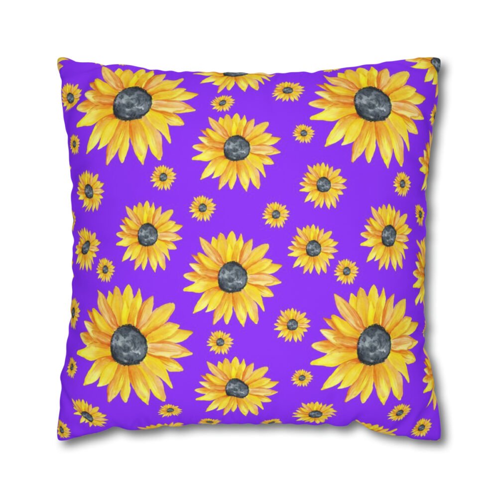 Sunflower on Purple Euro Pillow Shams