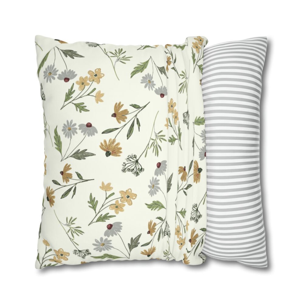 Light Yellow Sunflower Textured Euro Pillow Shams - Image 2