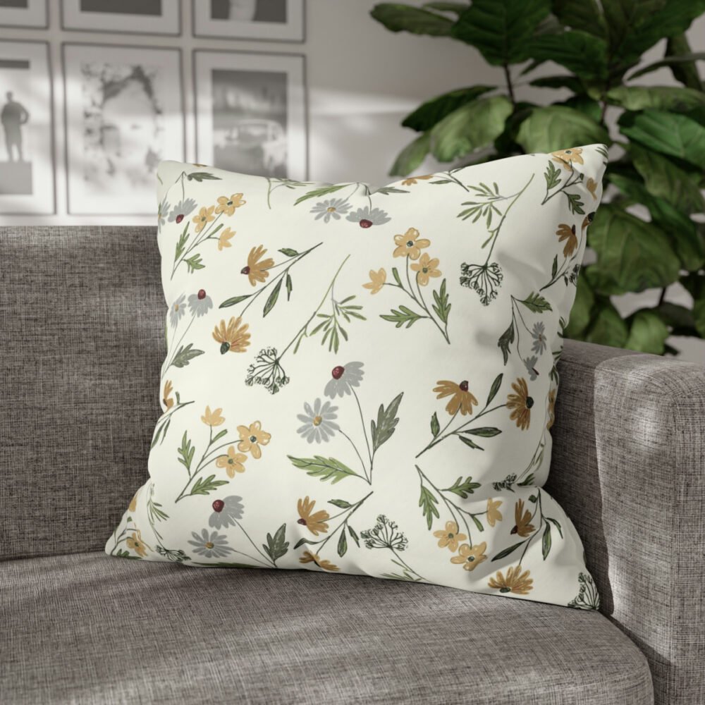 Light Yellow Sunflower Textured Euro Pillow Shams - Image 4