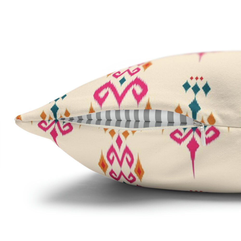 Geometric Art ornament Ikat Ethnic Beige n Pink Euro Shams - Image 3