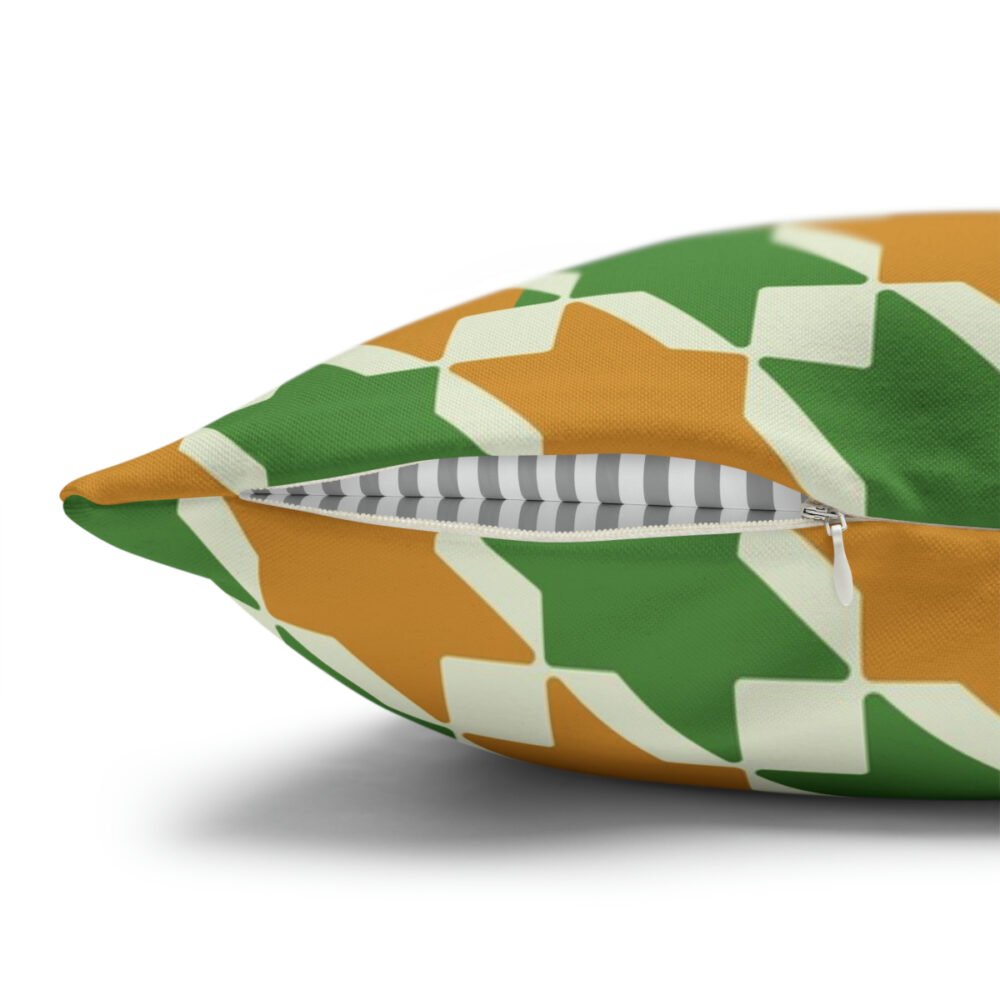 Houndstooth Style in Mustard Yellow Green Euro Shams - Image 3