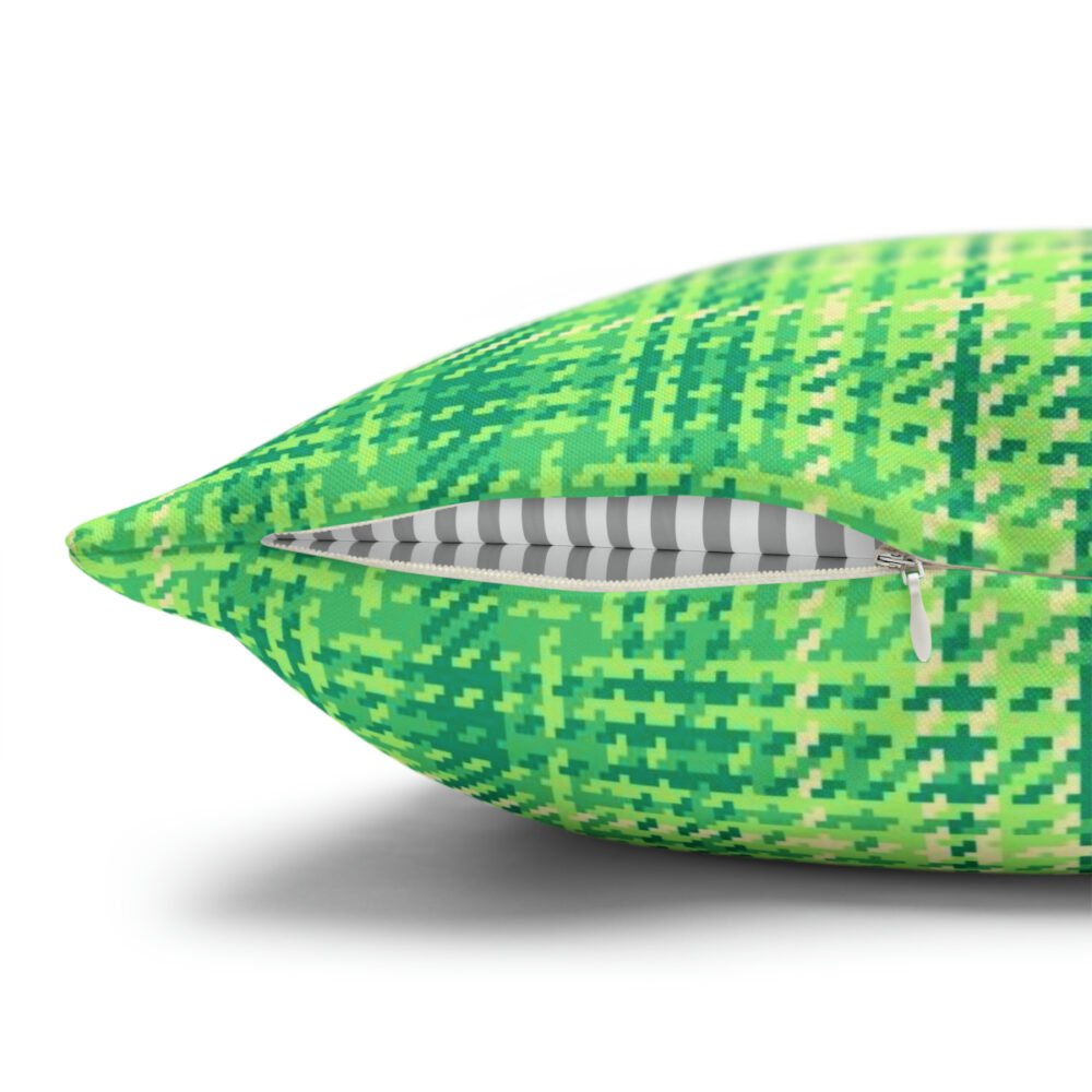 Green n Teal Check Plaid Fabric Euro Pillow Shams - Image 3