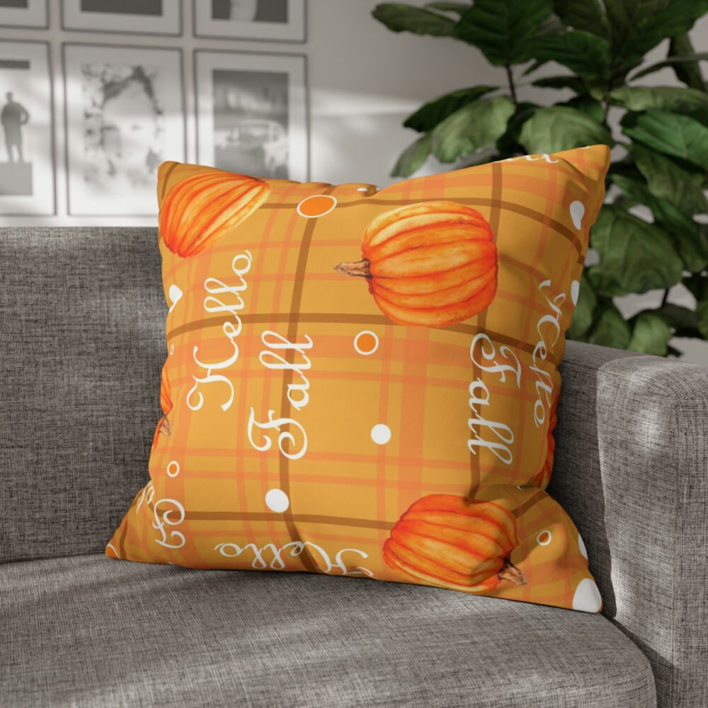 Orange Fall Plaid Euro Sham Pillow Covers - Image 4