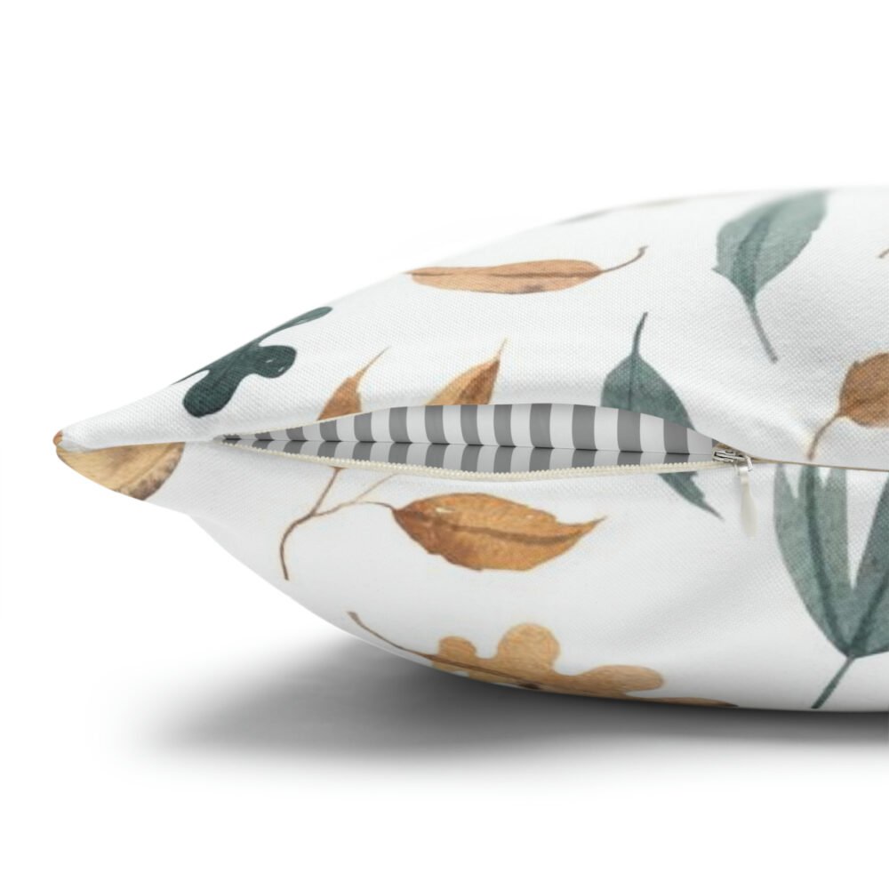 Beautiful Autumn Leaves Print on White Euro Shams - Image 3