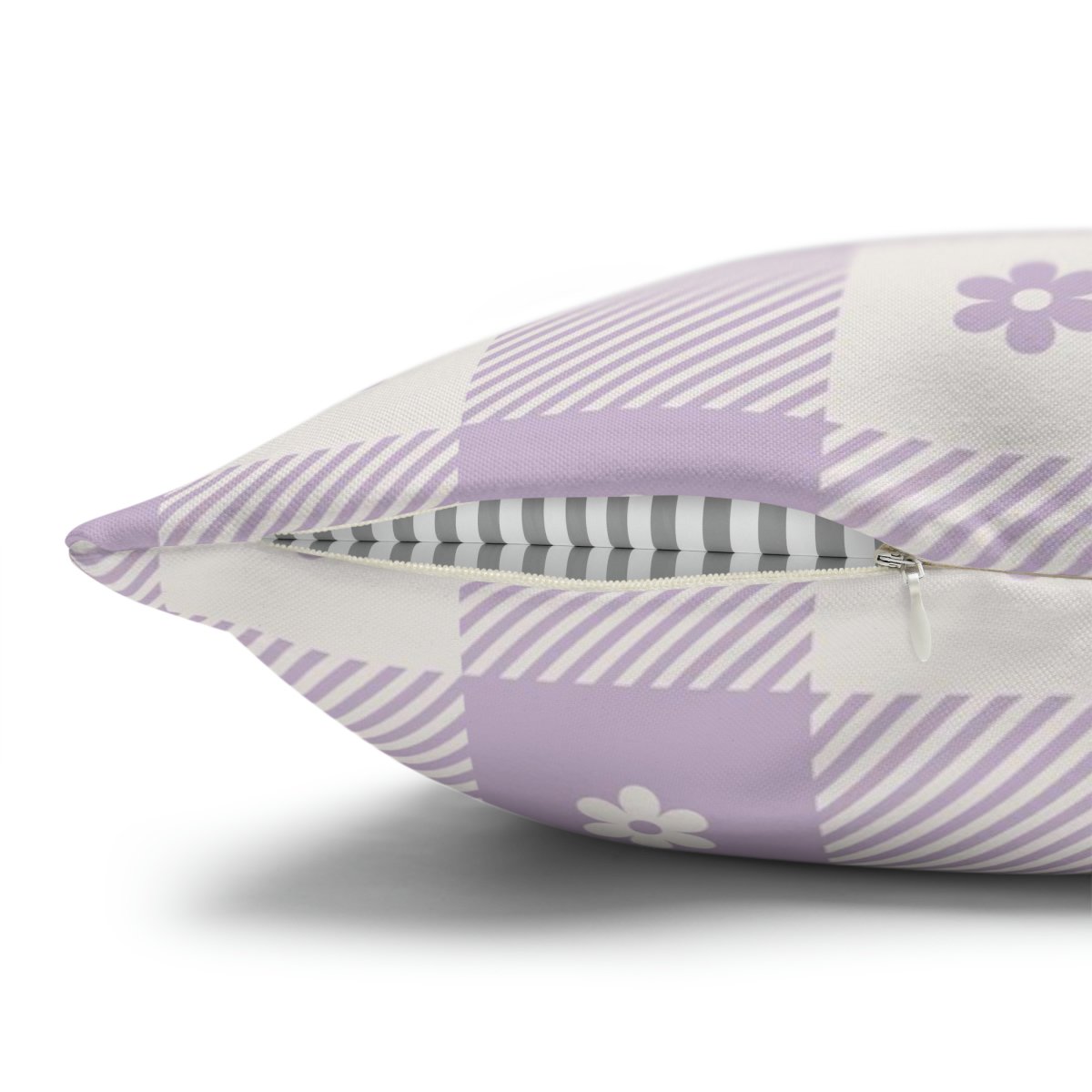 Beautiful Floral Pattern in Pastel Lilac Euro Pillow Covers - Image 2