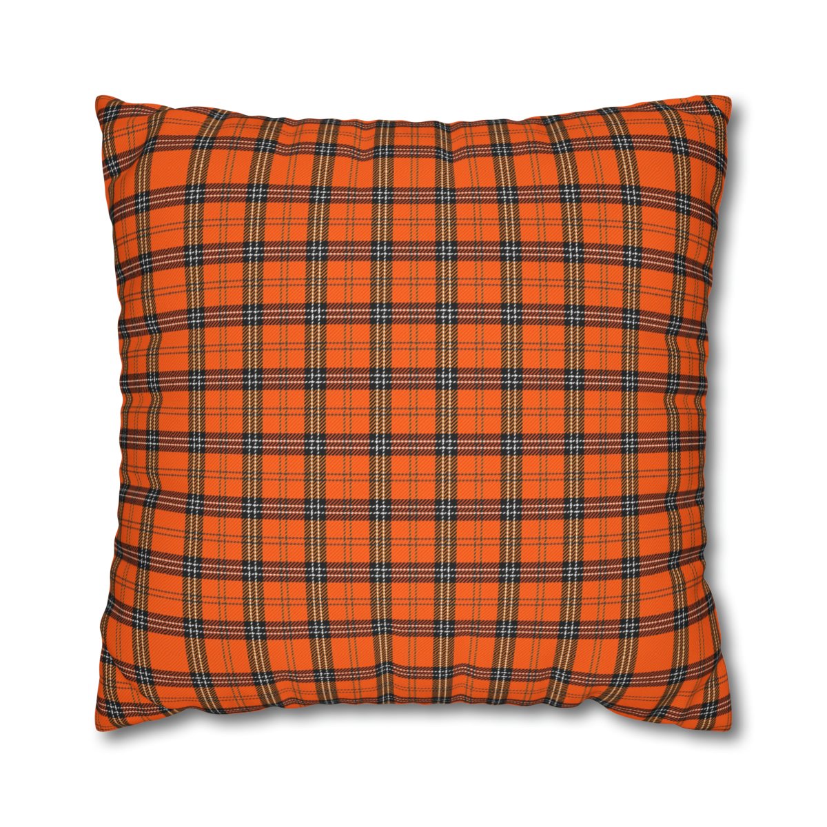 Black & Orange Plaid Pillow Covers
