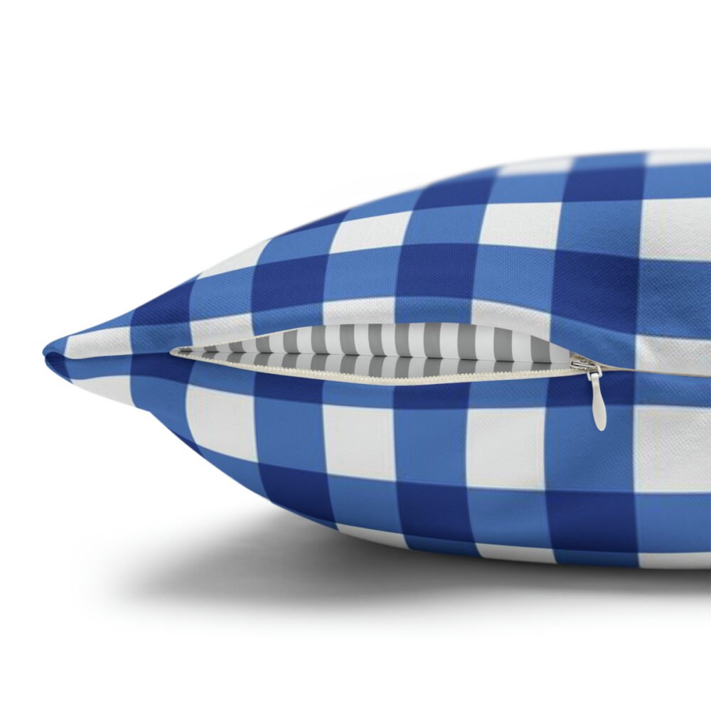 Trendy Lumberjack Plaid Blue n White Euro Pillow Covers - Image 3