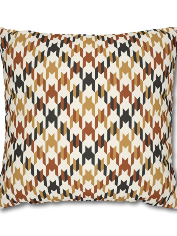 Beige Houndstooth Euro Pillow Shams