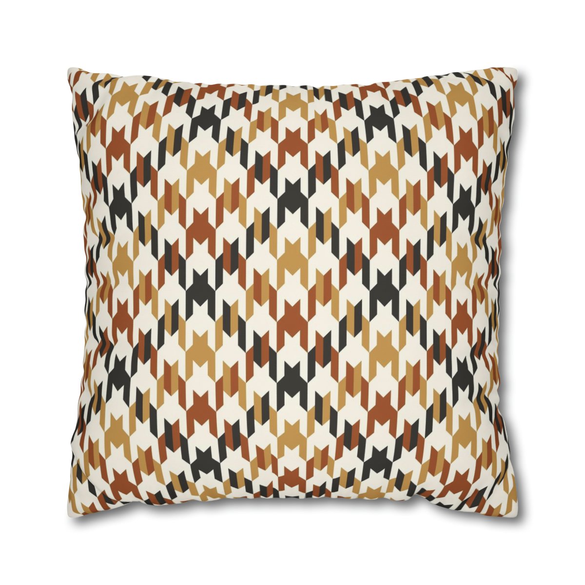 Beige Houndstooth Euro Pillow Shams
