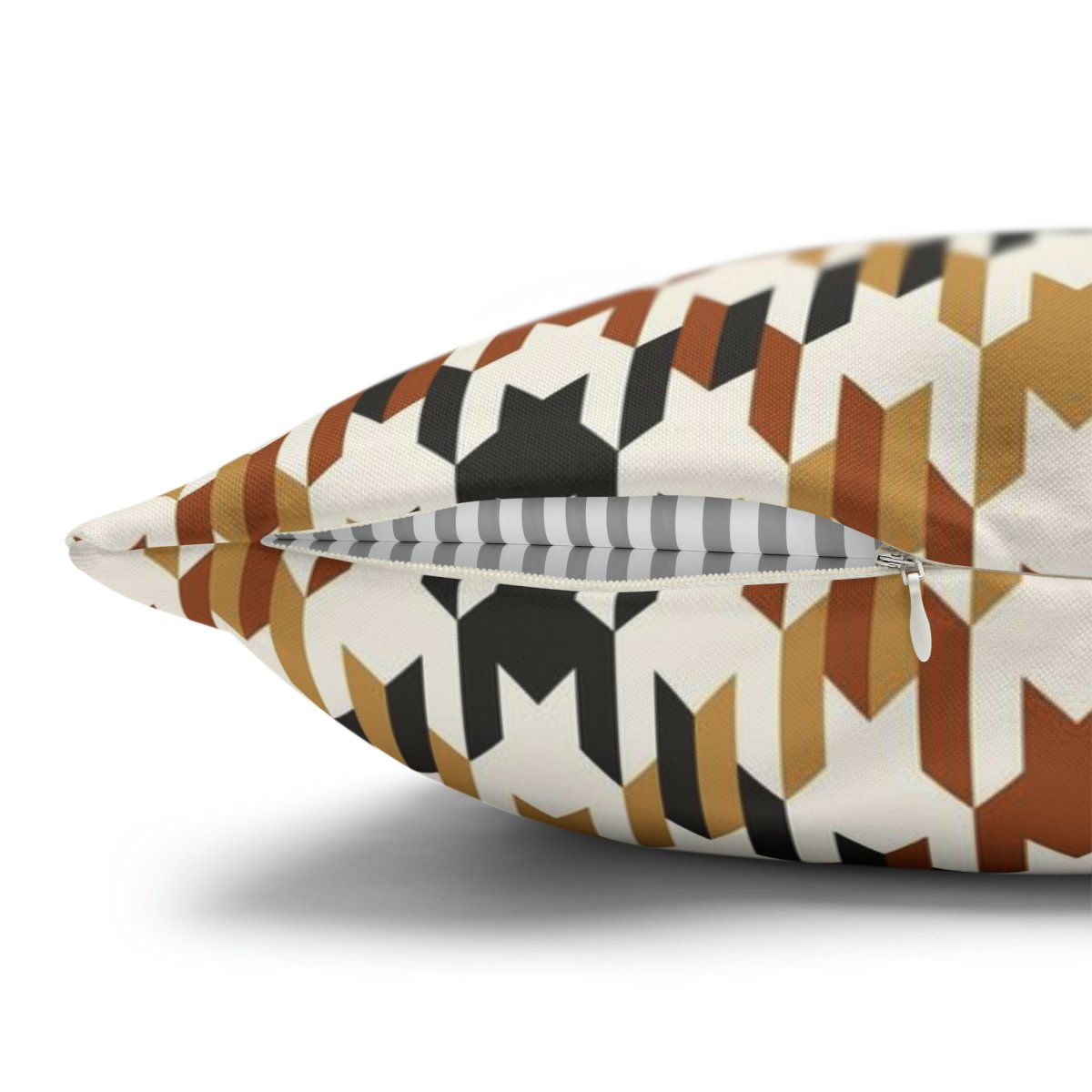 Brown Gold Beige Houndstooth Tartan Plaid Euro Shams - Image 5