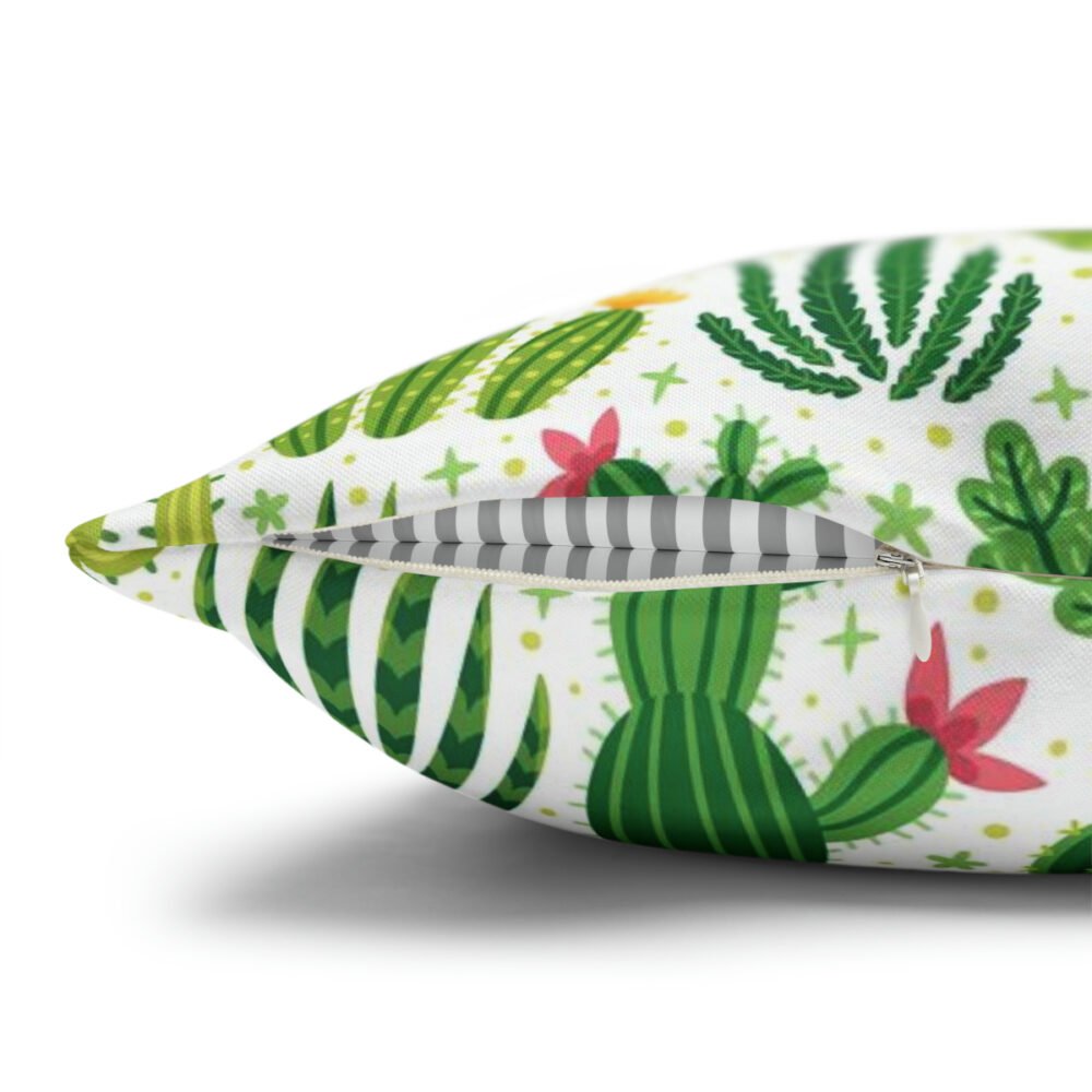 Natural Bright Textured with Green Cactus Euro Pillow Shams - Image 3