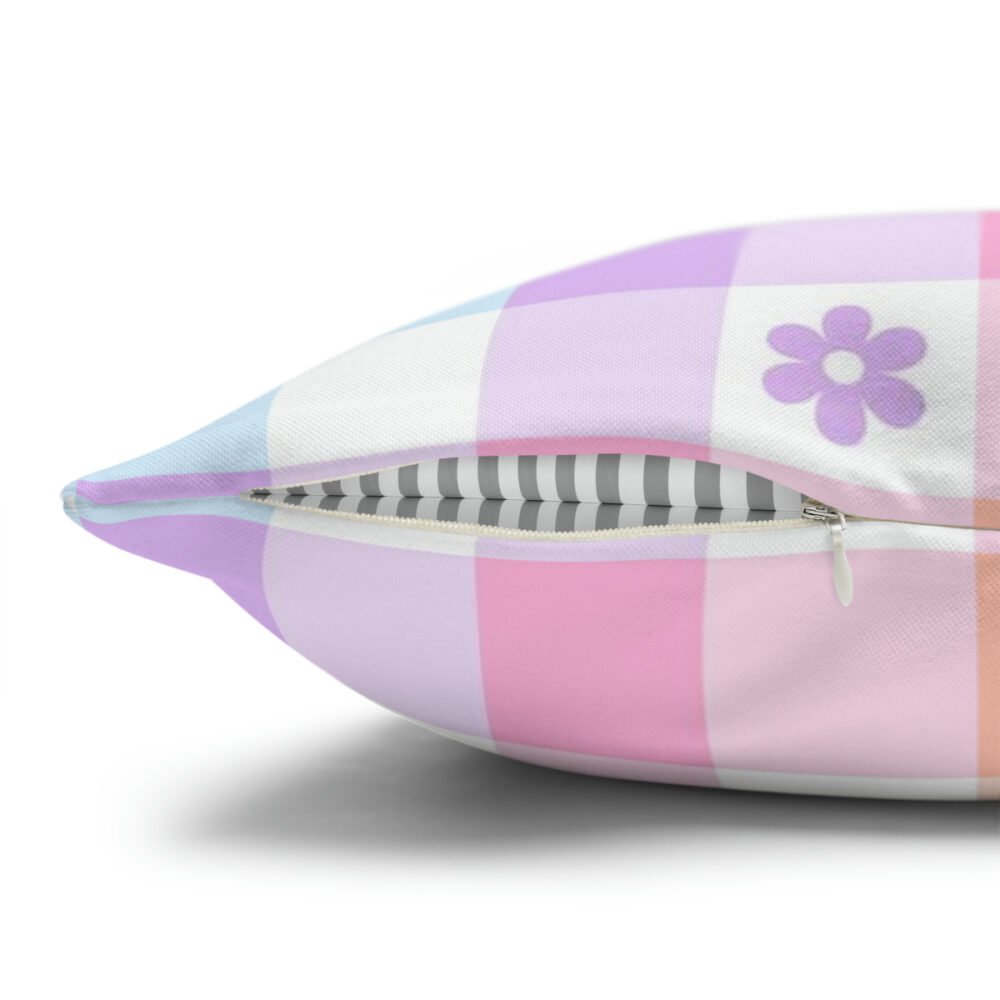 Pastel Rainbow Purple Floral Print Euro Pillow Covers - Image 3