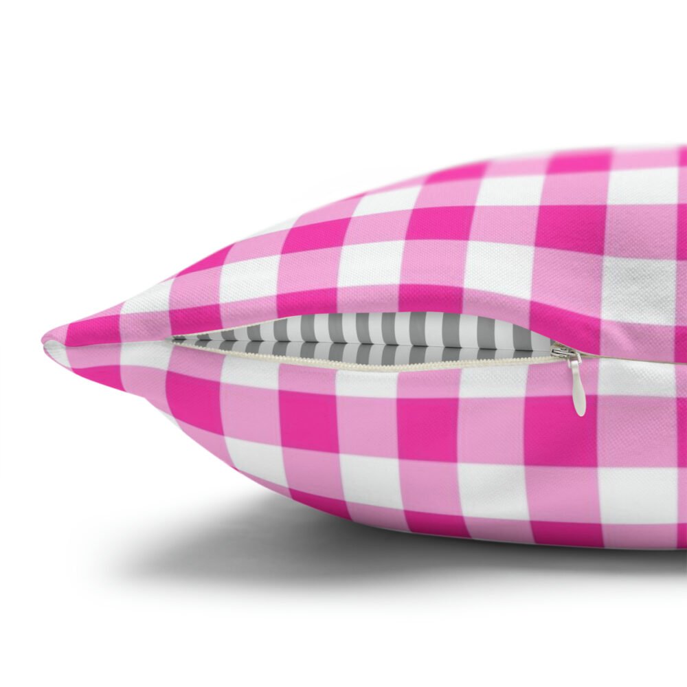 Pink n White Buffalo Plaid Euro Pillow Covers - Image 3