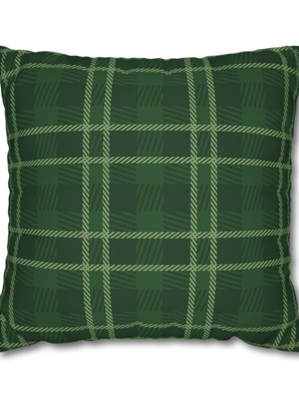 Modern Green Plaid Euro Pillow Covers