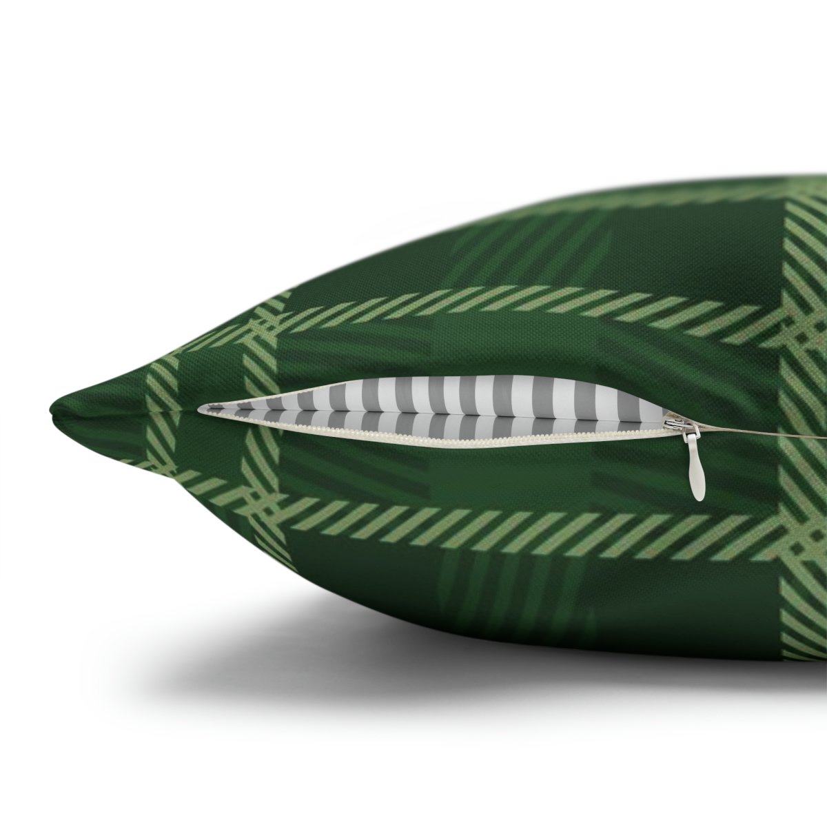 Modern Green Plaid Euro Pillow Covers - Image 2