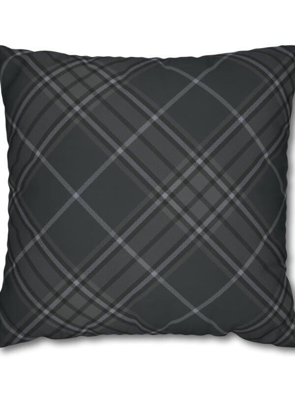 Dark Grey Plaid Euro Covers