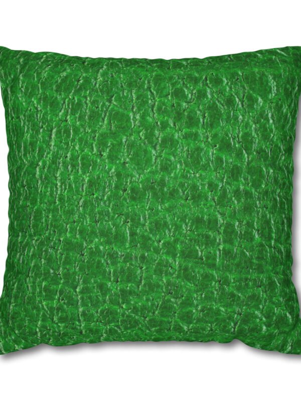 Dark Green Leather Textured Pillow Covers
