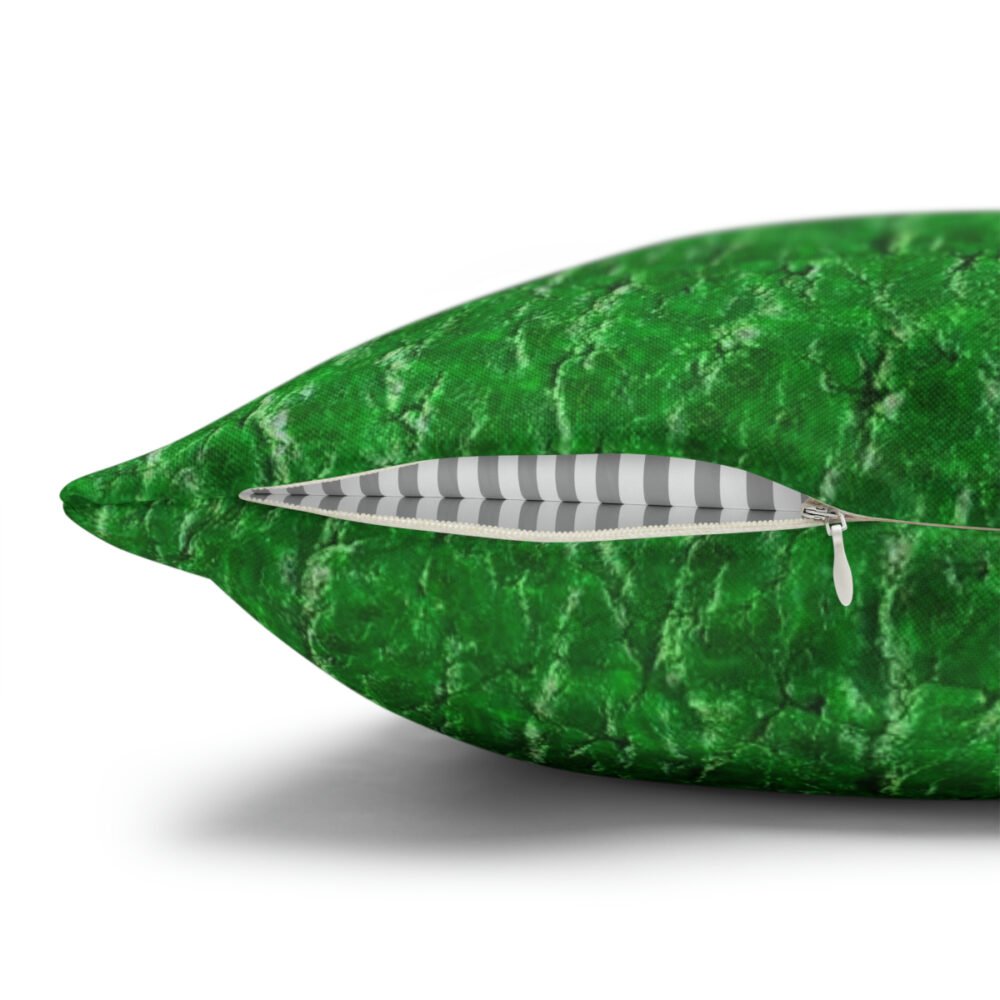 Green Leather Textured Throw Pillow Covers - Image 3