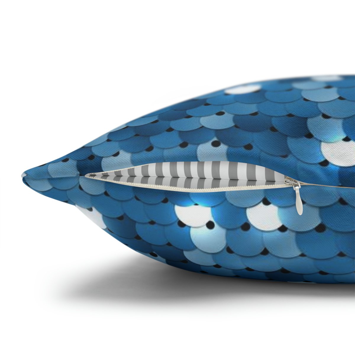 Decorative Blue Sequins Textured Euro Pillow Covers - Image 3