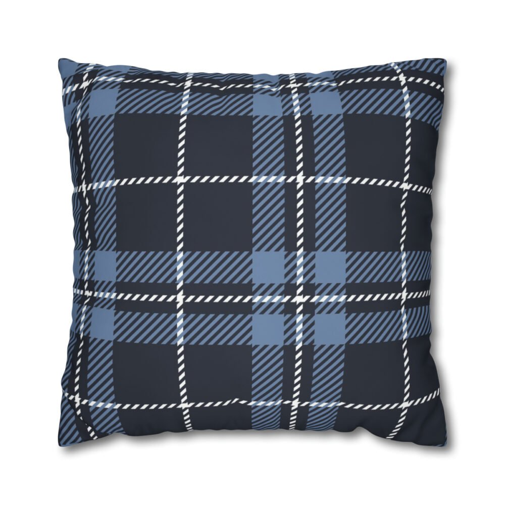 Dark Blue Plaid Euro Covers
