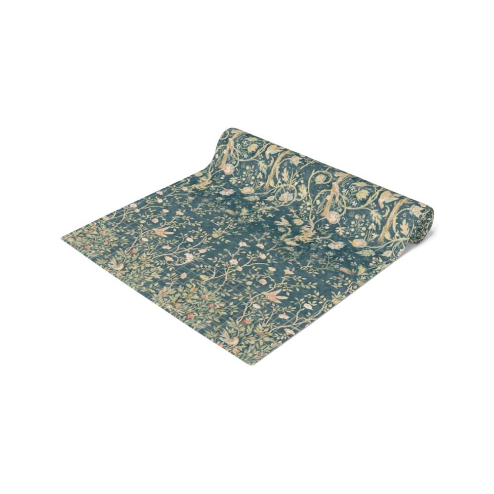 William Morris Tree Design in Gold & Green 4 Seater Dining Table Runners - Image 7