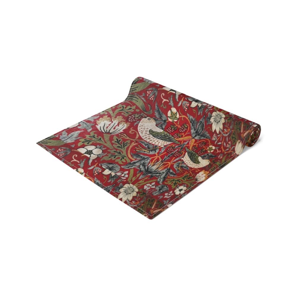 William Morris Strawberry Thief Design Red Table Runners - Image 7