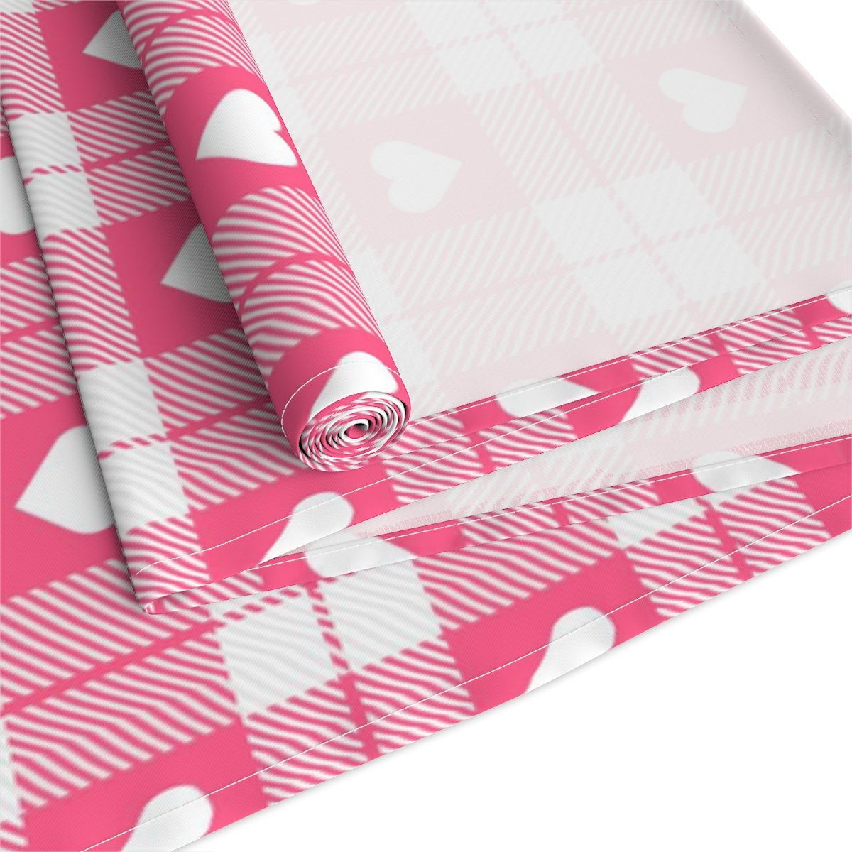 Valentine's Day Tartan Plaid Pink Dining Table Runners - Image 8