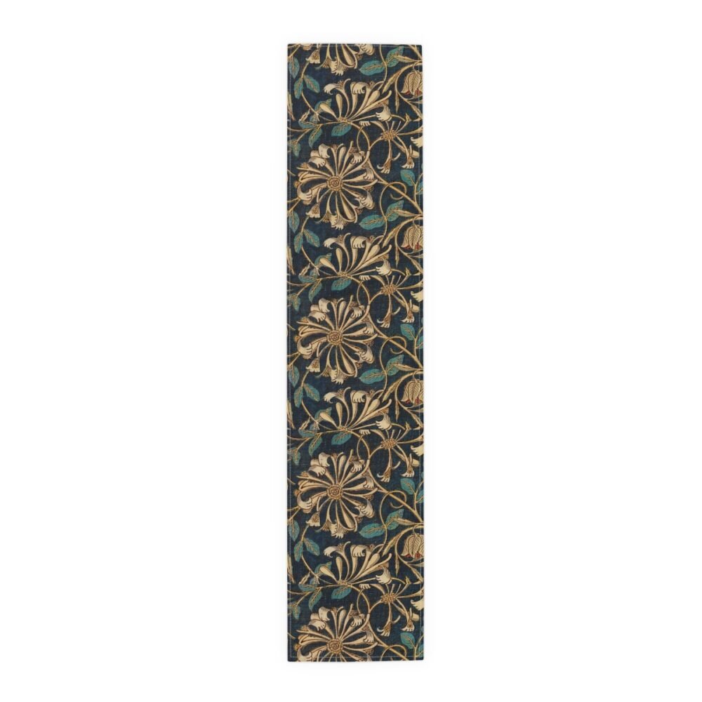 William Morris Honeysuckle Pattern Blue & Gold Table Runners - Image 6