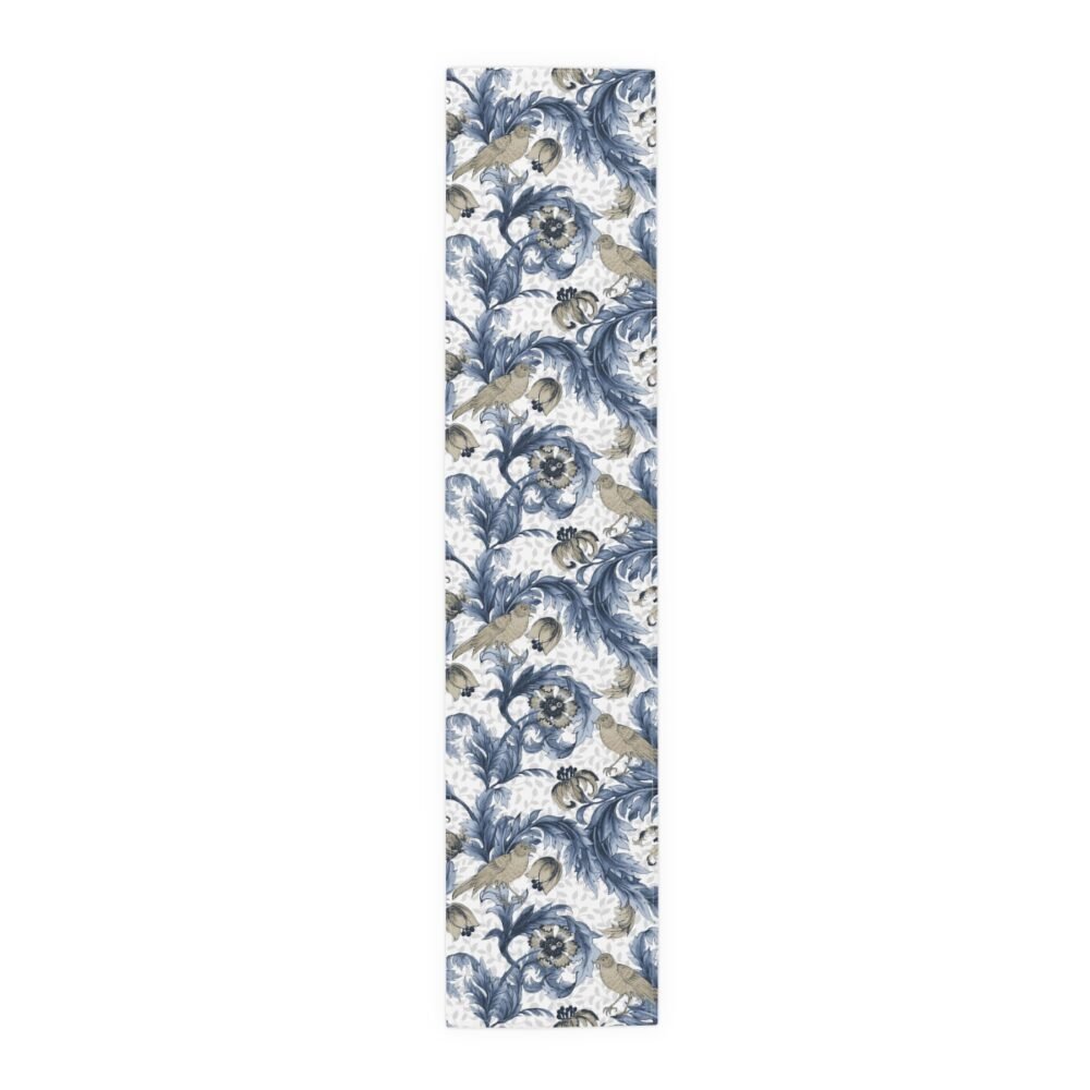 William Morris Inspired Floral Blue & White Small Table Runners - Image 6