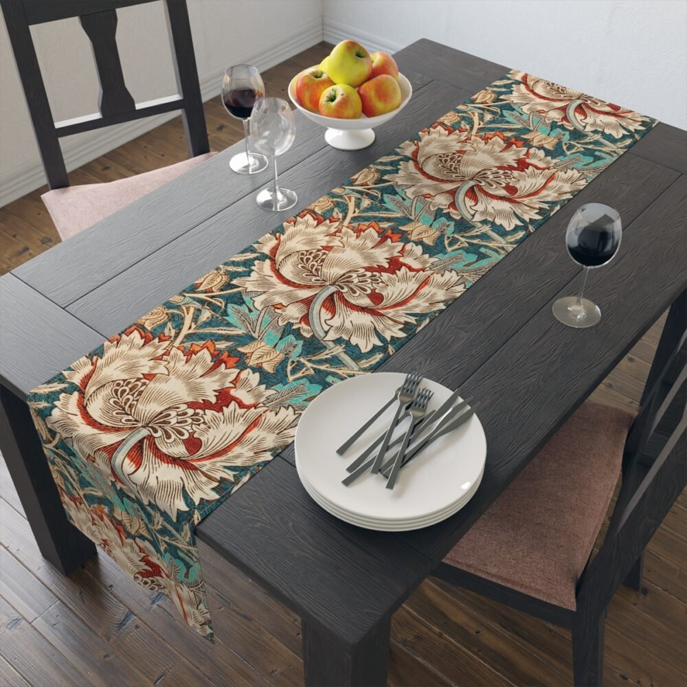 William Morris's Honeysuckle Pattern Multicolor Fabric Table Runners - Image 9
