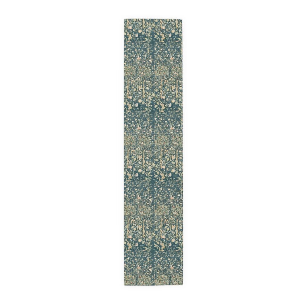 William Morris Tree Design in Gold & Green 4 Seater Dining Table Runners - Image 11