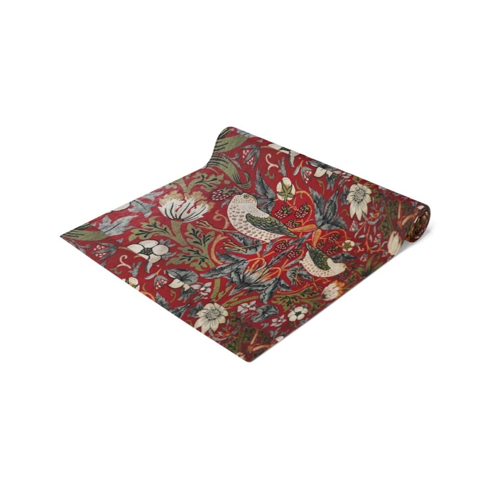William Morris Strawberry Thief Design Red Table Runners - Image 12