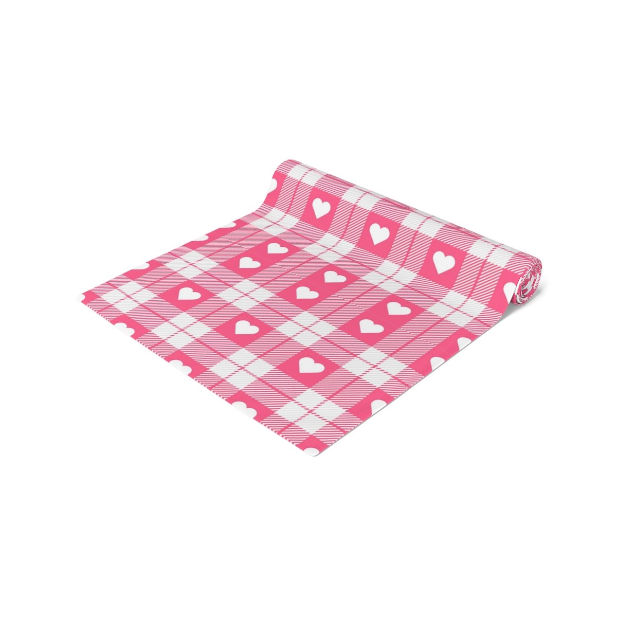 Valentine's Day Tartan Plaid Pink Dining Table Runners - Image 12