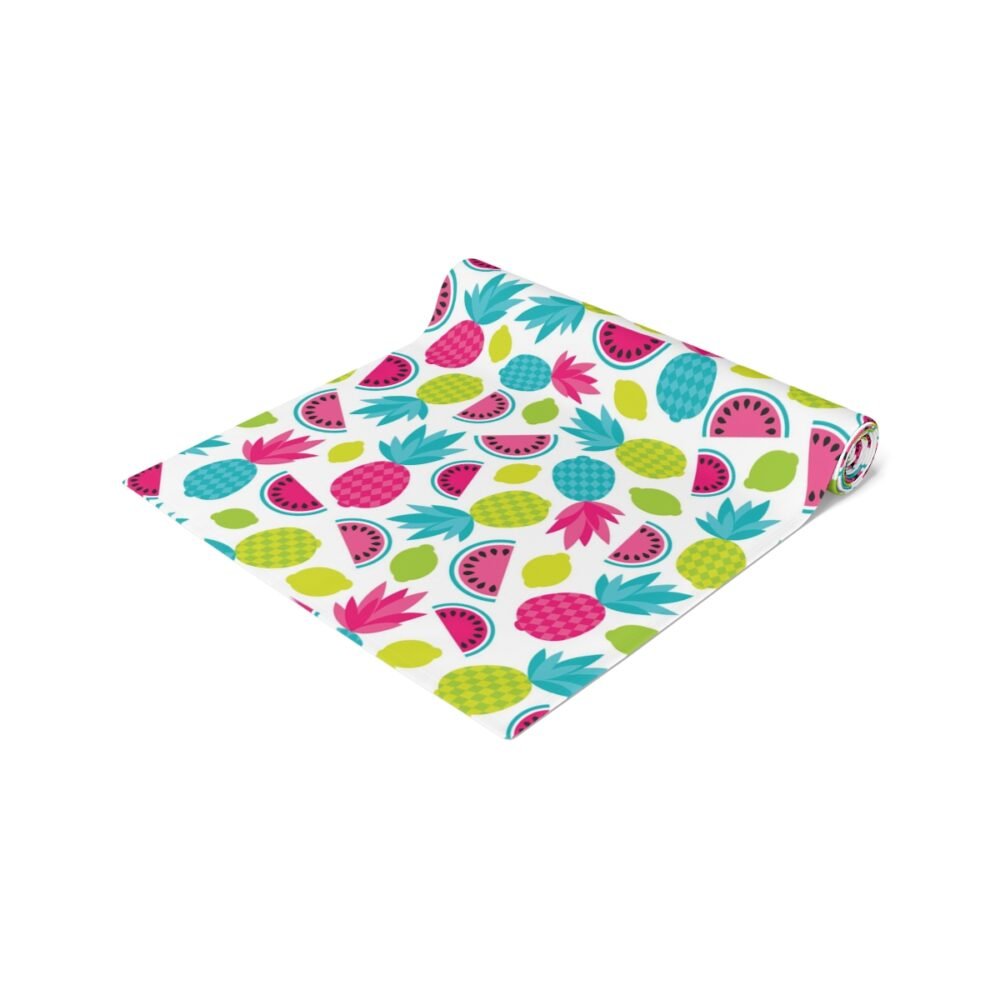 Colorful Lemon Print on White Dining Table Runners - Image 12
