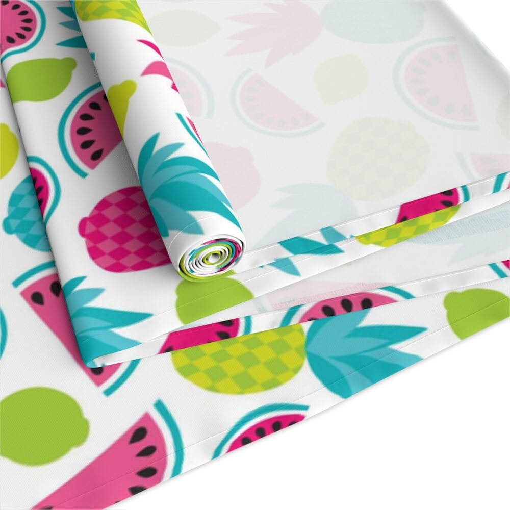 Colorful Lemon Print on White Dining Table Runners - Image 13