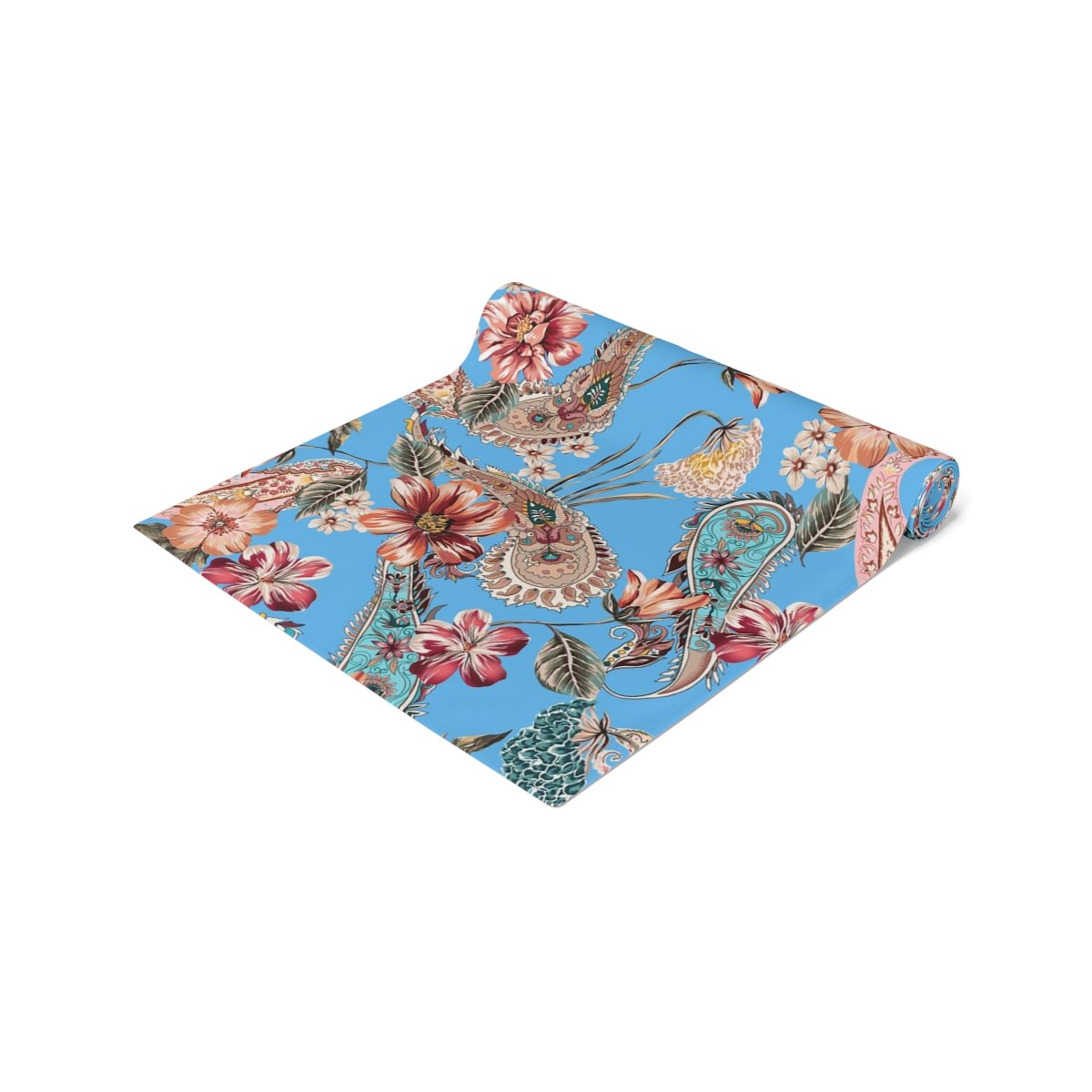 Ethnic Sky Blue Paisley Floral Dining Table Runners - Image 12